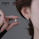 JXRXs999纯银双圈耳环女耳圈2025年新款 养耳洞耳钉圆圈圈耳饰 爆款