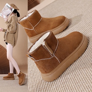 2025冬季 新款 短靴女棉鞋 005 百搭韩版 加绒保暖雪地靴女学生韩版