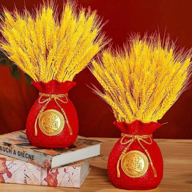 黄金大麦穗仿真花客厅干花花束插花瓶乔迁开业结婚福桶装饰花摆设