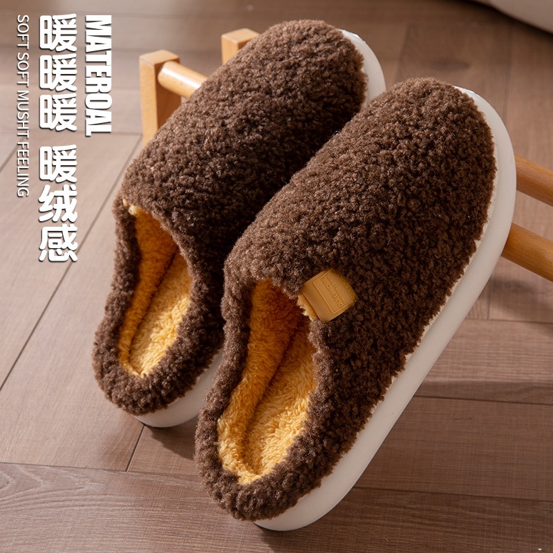 棉拖鞋男士男款冬季居家室内保暖毛绒情侣棉鞋女款秋冬天厚底防滑