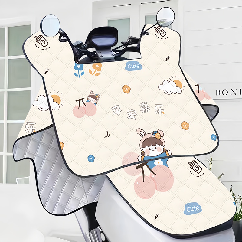 挡风被季电动车挡风罩防水防风天电瓶车三轮车带坐垫防晒罩