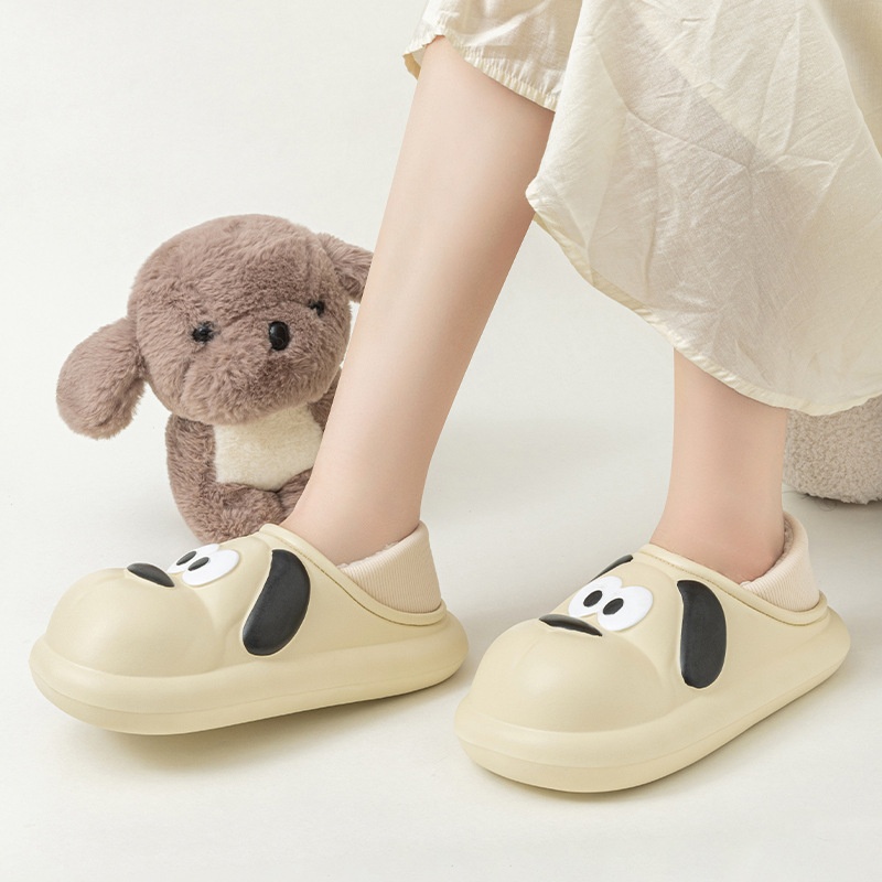 家居防水棉拖鞋女士冬包跟厚底室内家居防滑外穿情侣棉拖鞋女秋冬