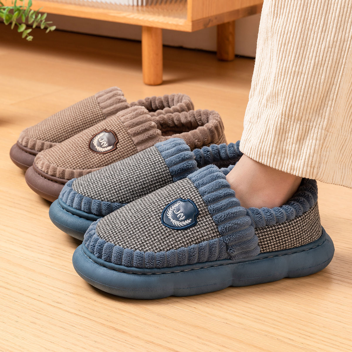 棉拖鞋冬季2025新款室内居家保暖毛绒拖鞋男款家用男士秋冬天