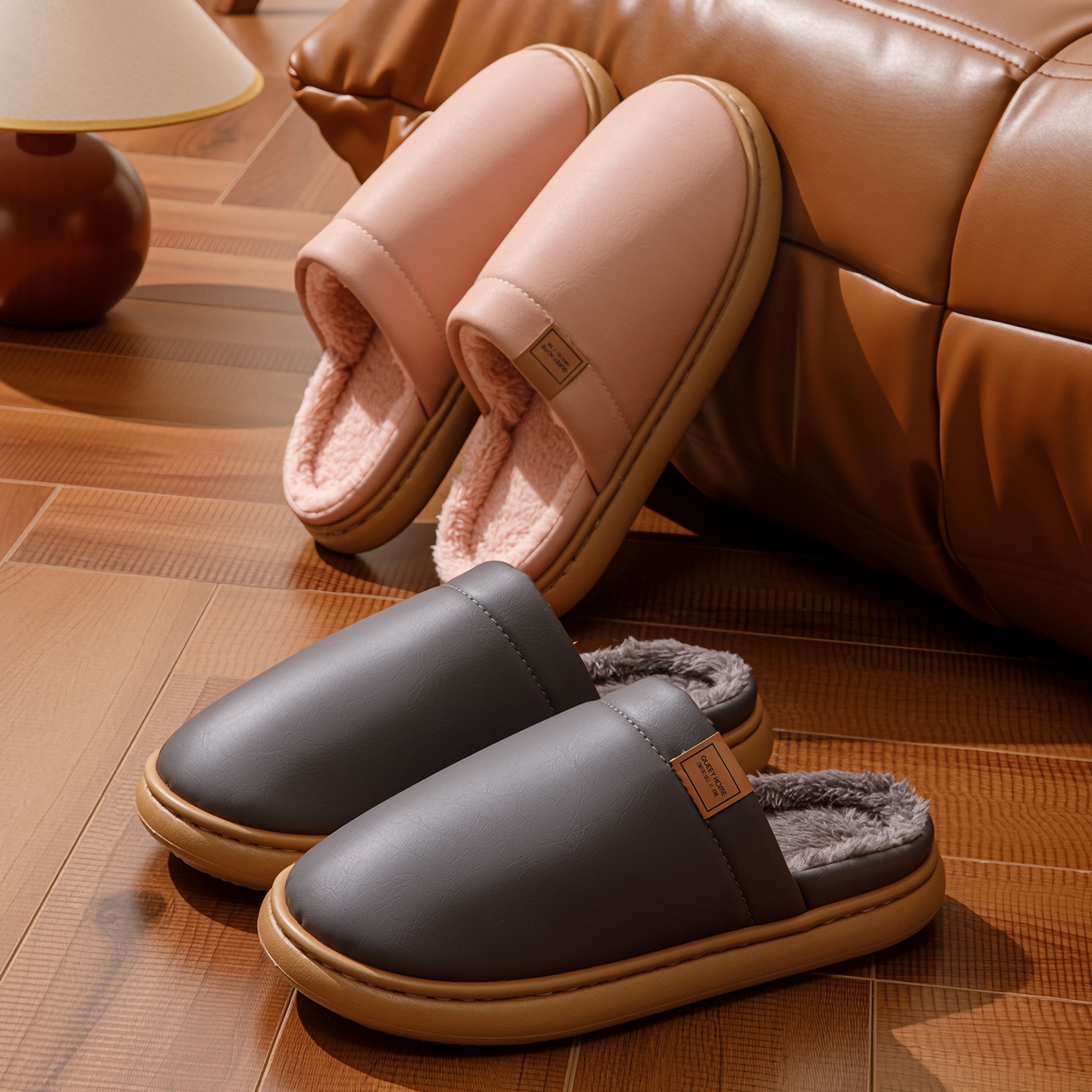 防水棉拖鞋男士冬季2025新款室内家居防滑厚底外穿保暖情侣棉拖女