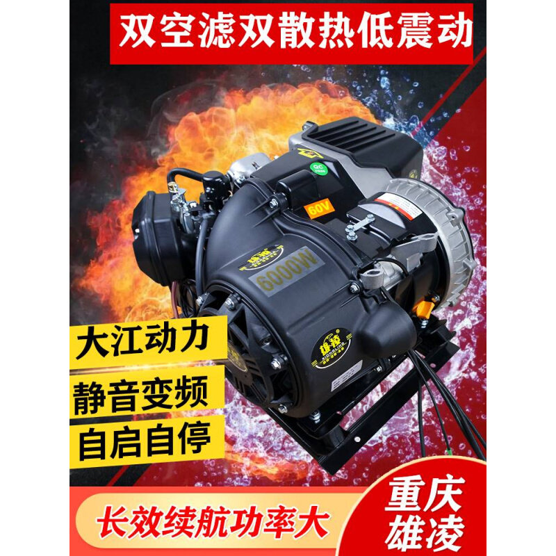 极速电动车增程器发电机三轮四轮轿C车变频电瓶汽油水冷增程器60V