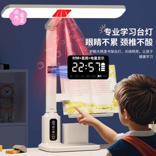 台灯大学生宿舍学习用护眼灯充电插电式儿童写作业床头阅读夜灯