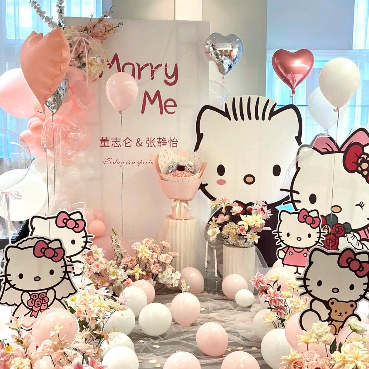 求婚KT板高级感背景墙定制