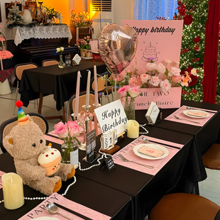 网红生日迎宾牌宴会节日场景布置装饰生日快乐桌面花束花盒定制品