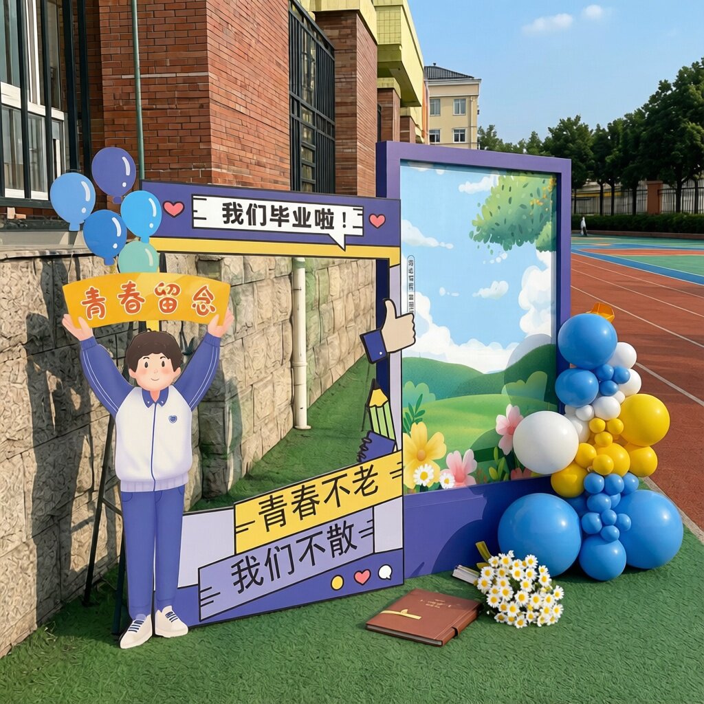 六年级班级毕业布置教室装饰kt展板小学初中氛围签到打卡拍照道具