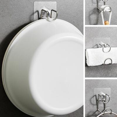 Bathroom sink storage rack with hooks for hanging basins, a