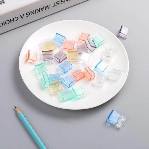 Slippery, colorful, transparent utility clips; small multifu