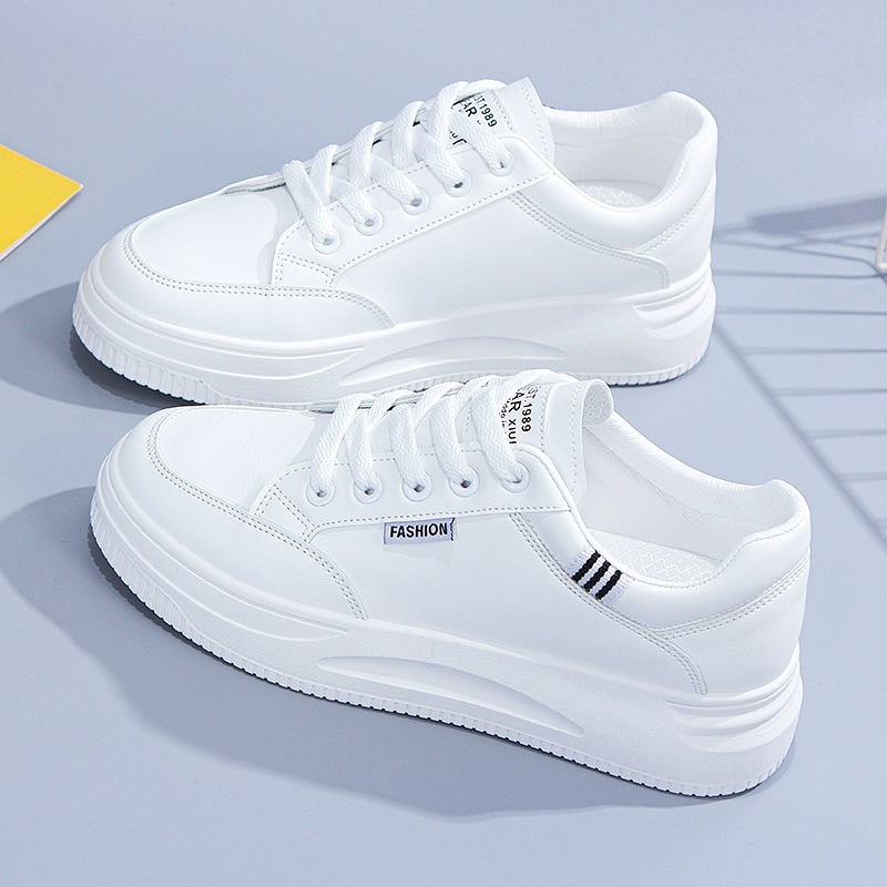 真皮厚底小白鞋女2025年新款春季轻便软底运动休闲 板鞋休闲 旅游