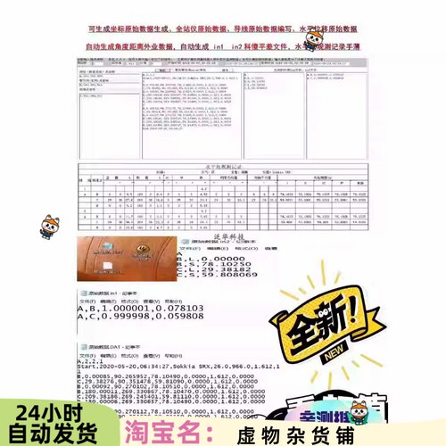坐标原始数据生成 全站仪原始数据生成 水平位移坐标数据生成5