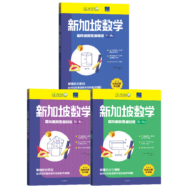 新加坡数学国际奥数思维训练 13-18岁 套装3册 特里丘著 掌握批判性思维 60种解题策略 提升孩子应对分析数学难题能力
