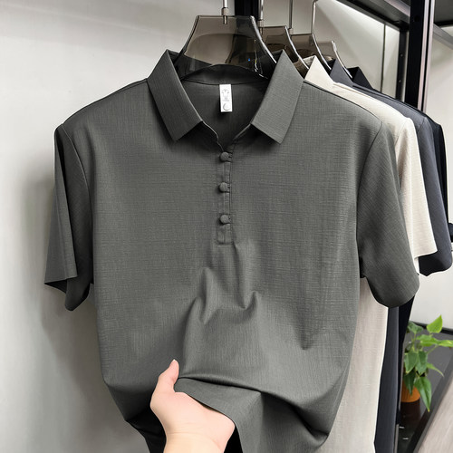 夏季男士设计感短袖翻领POLO衫