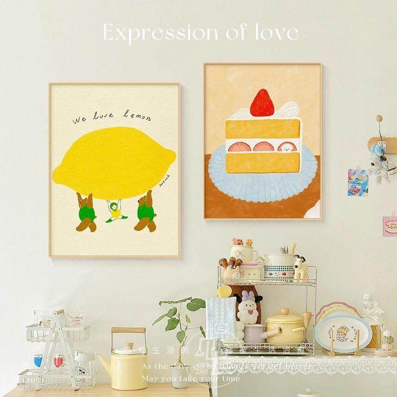 多巴胺ins风客厅沙发背景墙挂画 画饭厅桌面摆画 画治愈系儿童房,家居饰品,现代装饰画,淘宝优惠券,粉丝福利购,淘宝优惠卷