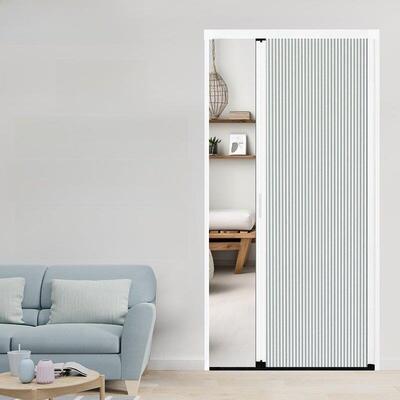 无冲压隐形无轨蜂窝可折叠厨房隔断阳台卧室砌块空调推拉伸缩推拉