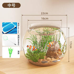 家用乌龟缸专用箱迷你龟缸造景全套新型裸缸金鱼缸斗鱼办公桌招财