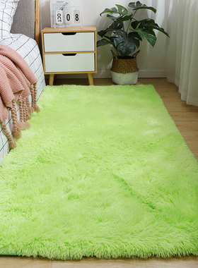 沙发地毯儿童新款婚房卧室纯色结婚垫毯子垫麻床边免洗轻奢灰色复