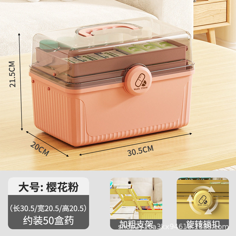 家庭医疗箱密封宝宝超大药箱收纳盒小学生套装桌面医药品收纳柜大,收纳整理,医药箱,淘宝优惠券,粉丝福利购,淘宝优惠卷
