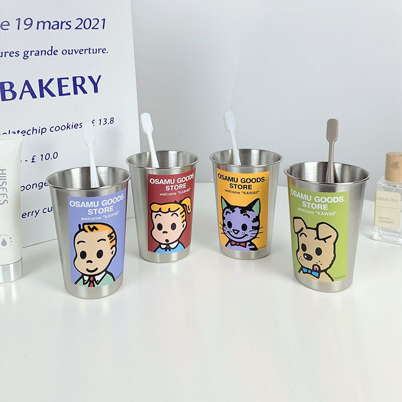 可爱漱口杯原田治304不锈钢