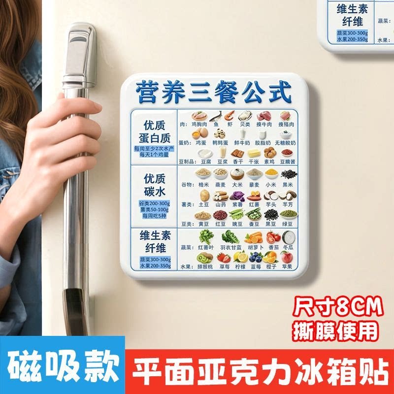 营养三餐公式磁吸冰箱贴