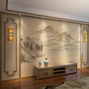 客厅沙发卧室影视壁纸定制壁画 中式 山水电视背景墙纸墙布2021新款