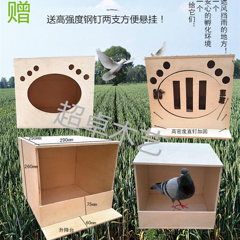 可挂木制鸽子窝繁殖孵化窝室外防打扰鸟巢箱鹦鹉窝草窝木制放飞笼