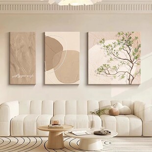 客厅装 2024新款 饰画现代轻奢沙发背景墙挂画奶油风绿植高级感壁画