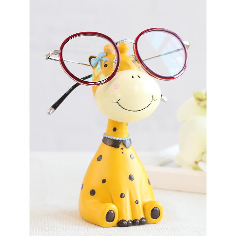 创意可爱的动物鹿眼镜架子工艺装饰办公室装饰品礼品桌面眼镜支架