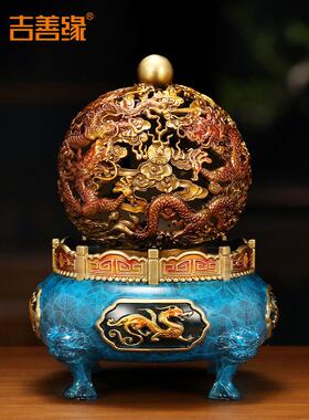 吉善缘 铜九转乾坤鼎摆件 客厅办公室家居装饰开业礼品工艺品0968