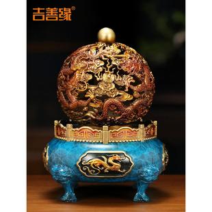 饰开业礼品工艺品0968 客厅办公室家居装 吉善缘 铜九转乾坤鼎摆件