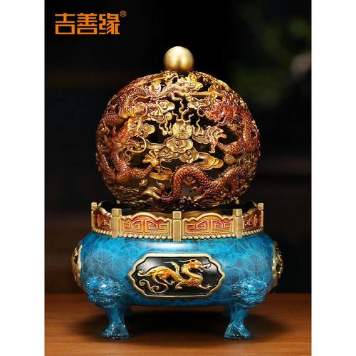 吉善缘 铜九转乾坤鼎摆件 客厅办公室家居装饰开业礼品工艺品0968