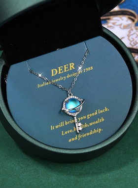 Luks elk原创浩瀚星球纯银钥匙项链女小众设计感高级轻奢生日礼物