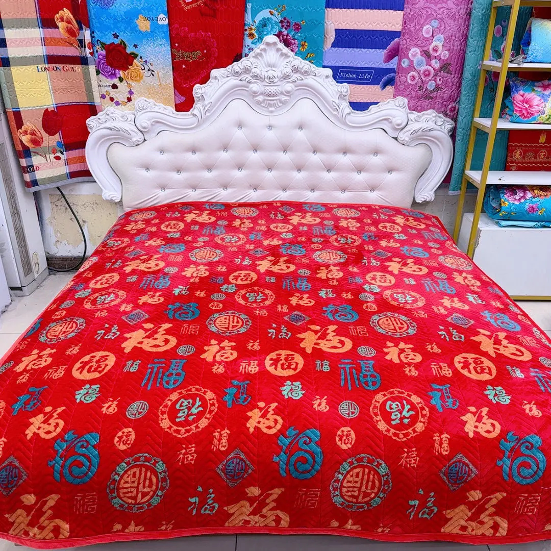 牛奶绒新款床盖加厚保暖防滑床单