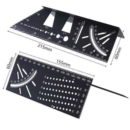 铝合金45°90°划线角度尺三维木工止点规3D mitre angle measure