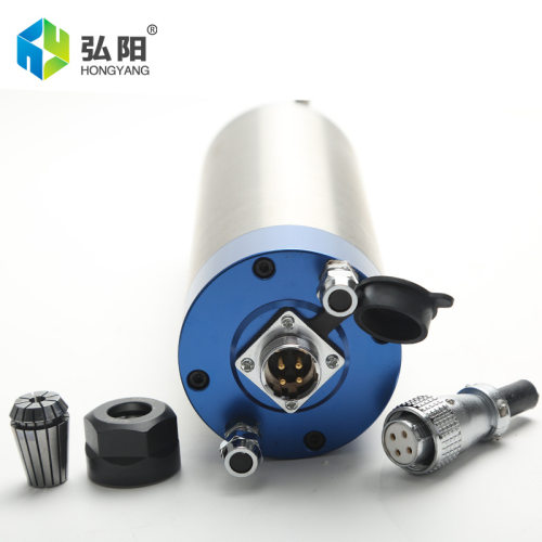 弘阳子弹头水冷主轴带气封防尘2.2kw 400Hz石材雕刻机数控电主轴