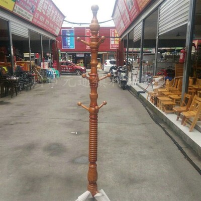 家用简易木质衣帽架白蜡木圆柱形办公室挂衣架简约时尚卧室挂包架