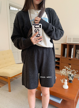 JINZE 秋冬新款短裤女羊毛针织高腰包臀显瘦百搭小个子韩版休闲裤