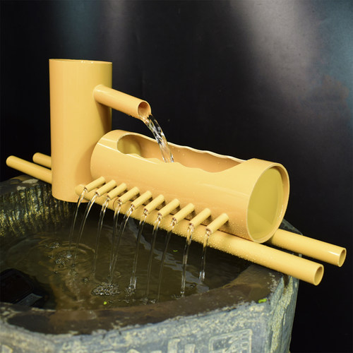 高端仿竹PVC流水器循环增氧造景