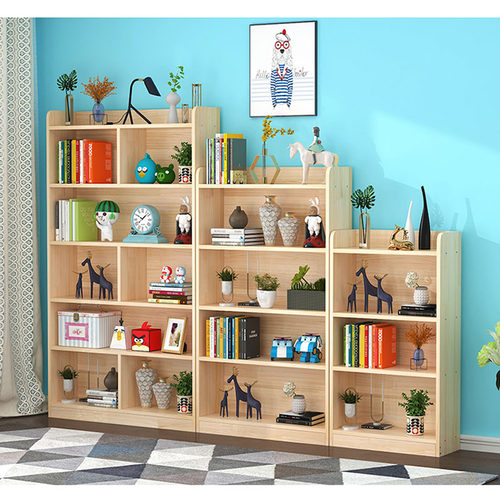 实木书架置物架落地简易客厅卧室童桌面收纳学生儿小书柜子飘窗