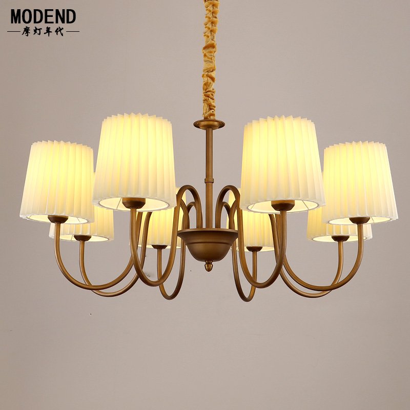 美式复古吊灯客厅饭厅主卧室乡村法式民宿咖啡色简约书房房间灯具