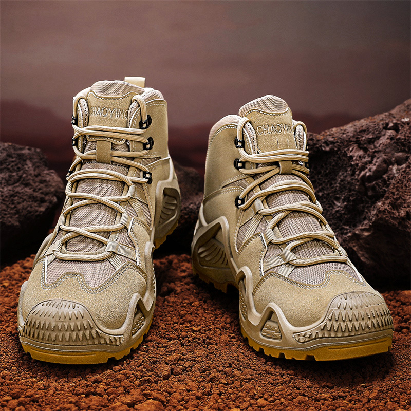 高帮男鞋马丁靴男秋季户外运动防滑登山工装靴男士中帮沙漠劳保鞋