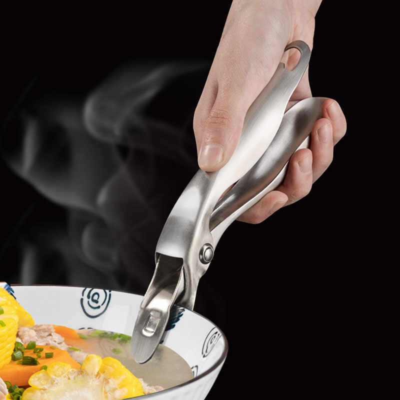 304不锈钢防烫夹砂锅蒸菜夹子提盘器取碗碟夹厨房神器 防滑取盘夹