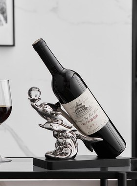 创意斜放红酒架摆件家用客厅轻奢高档酒柜电视柜装饰玄关酒瓶架拖