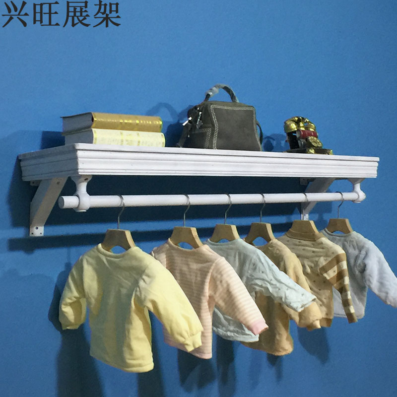 服装店展示架服装架童装女装店挂衣架货架上墙侧挂陈列架装修实木