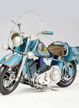 复古摩托车模型铁艺摆设创意礼物家居酒柜电视柜装饰品工艺品摆件