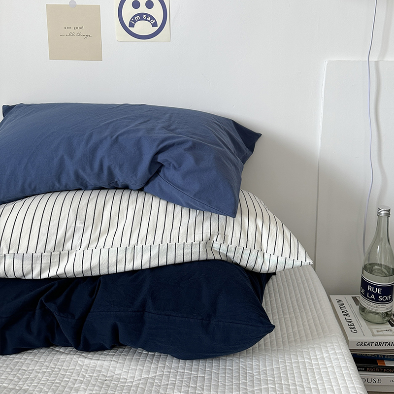 单品搭配纯棉全枕套一对装