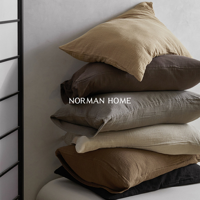 日式简约纯棉全棉双层纱枕套单个