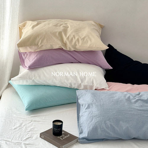 14色可选纯棉全棉单支枕套48*74